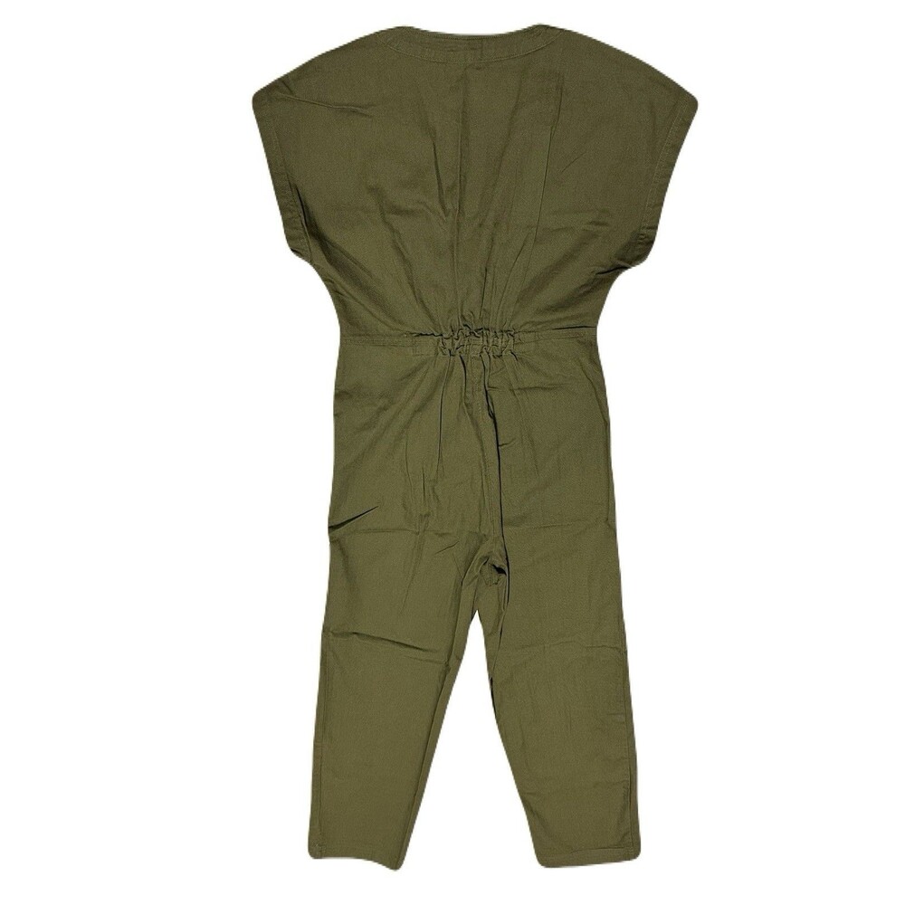 NEW Madewell Womens Size XS Kale Green Cap Sleeve Cotton Utility Jumpsuit $138 - Picture 7 of 9